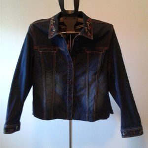 *Host Pick* tabi Beaded Jean Jacket Size L